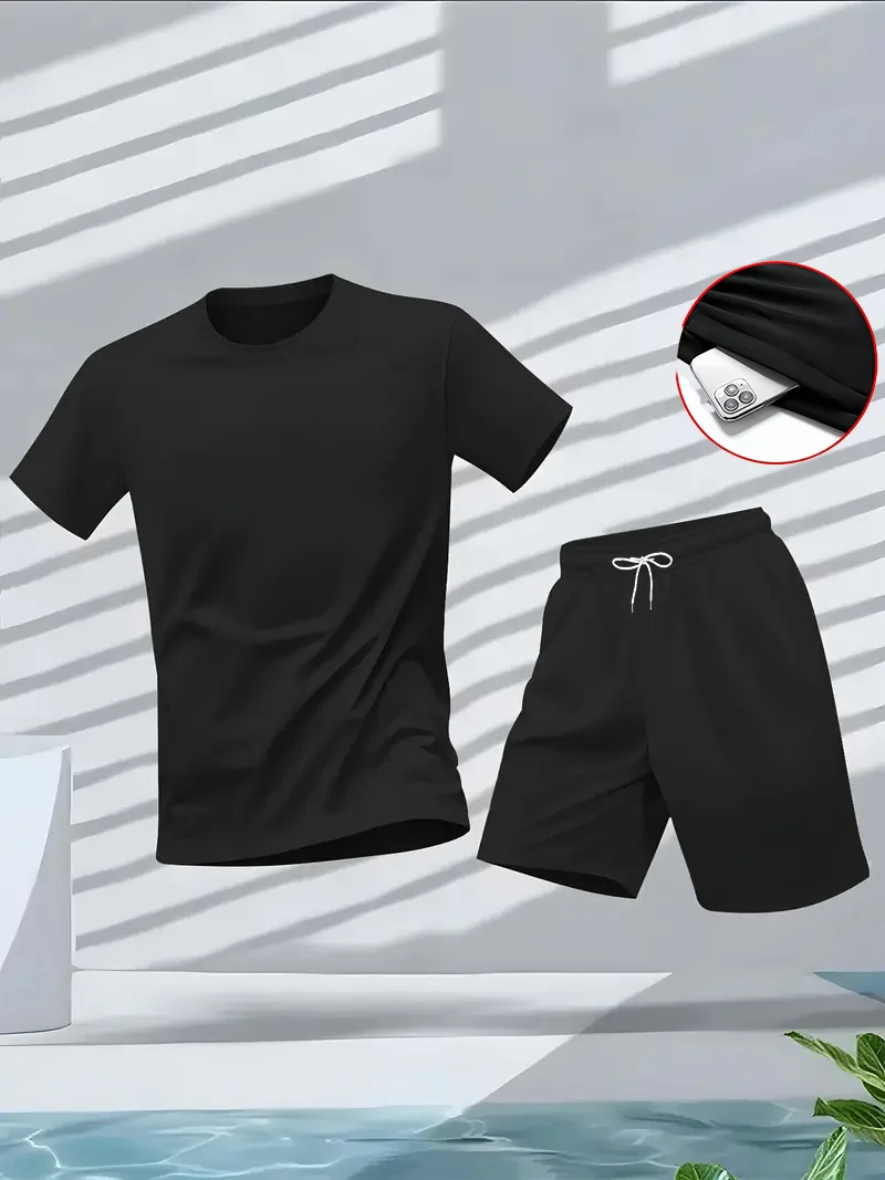 Summer Gym Clothing - Men's Suit 2pcs Set Fashion Leisure