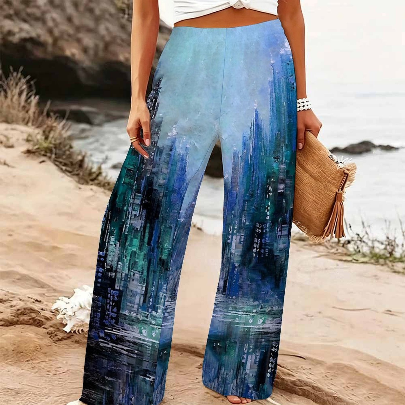 Palazzo Pant Wide - Women's Summer Beach Wide Leg Trousers