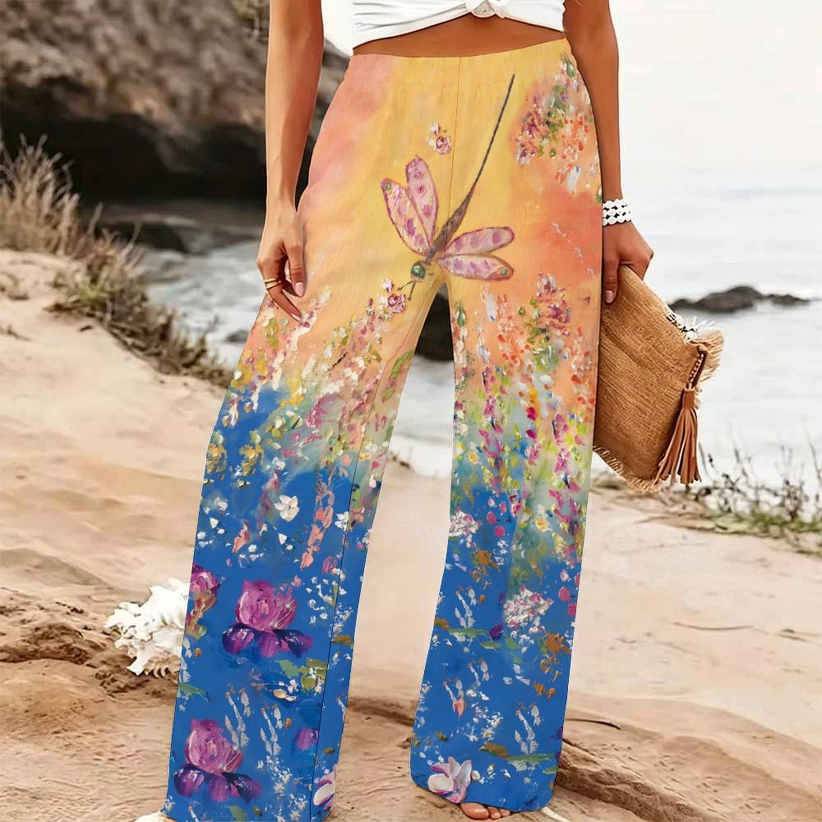 Palazzo Pant Wide - Women's Summer Beach Wide Leg Trousers