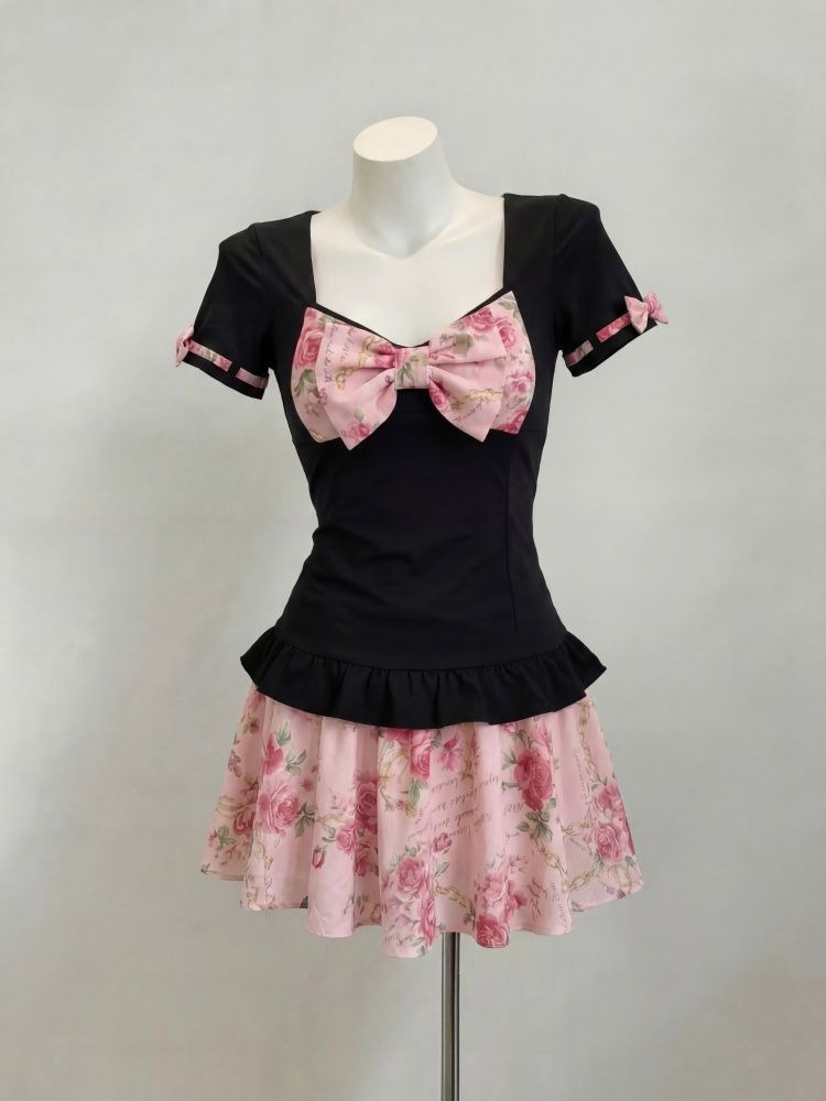 Summer Clothing Accessories - Women's Sweet Floral Print Two Piece