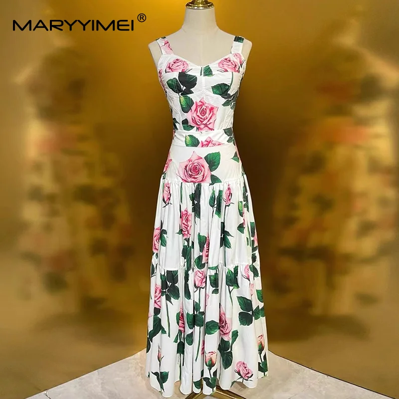 Summer Clothing Accessories - MARYYIMEI Floral-Print Pleated Splicing Fashion Suit