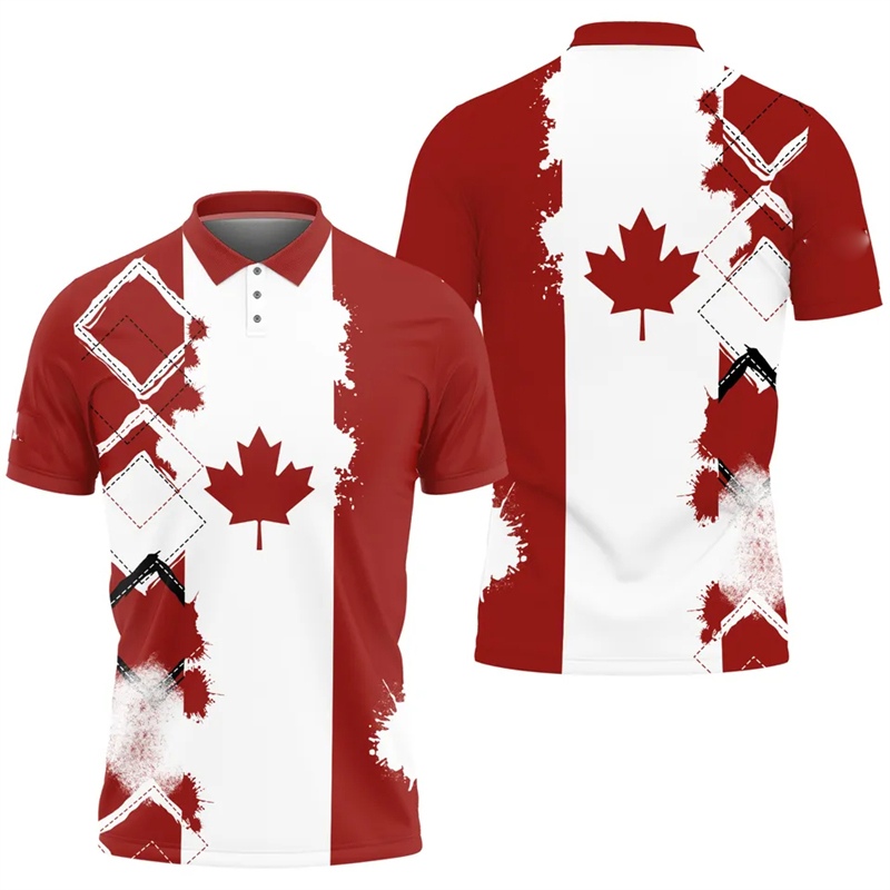 Maple Leaf Flag Polo Shirt For - Summer Clothing Canada recension och pris