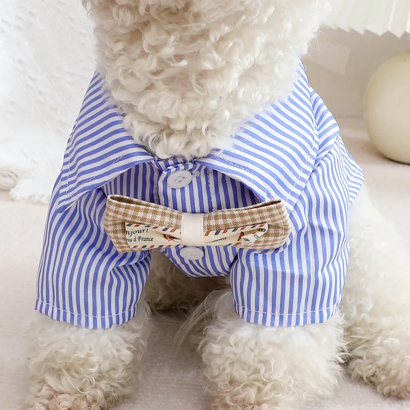 Pet Dog Clothes Bowknot Stripe - Summer Dog Clothing recension och pris