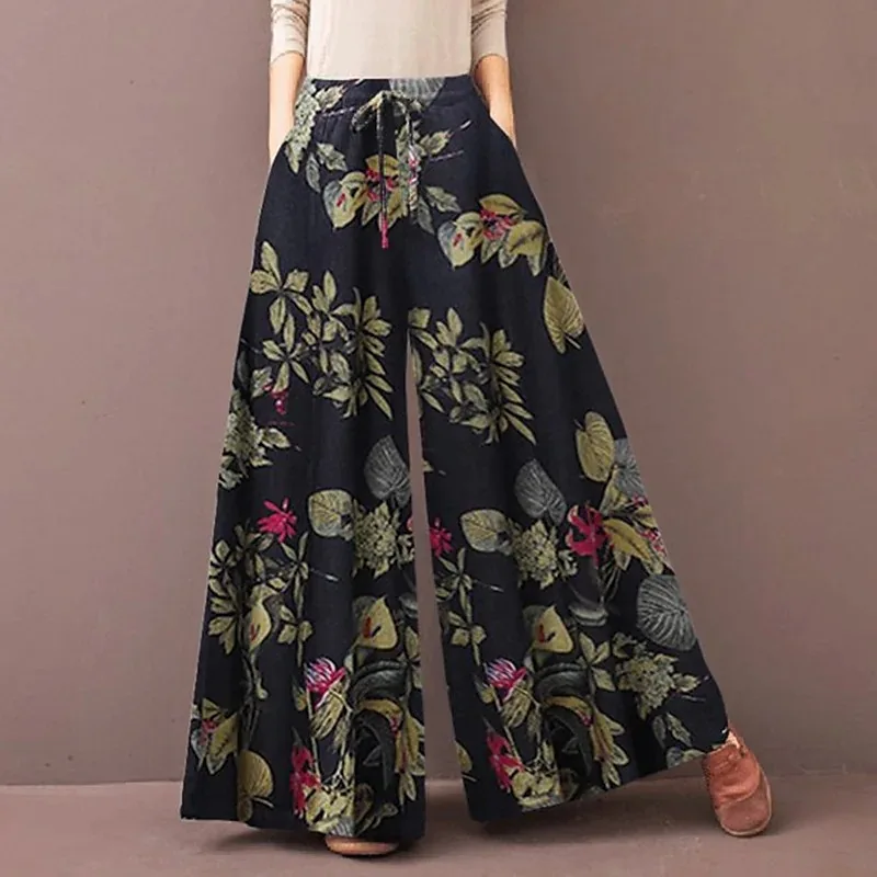 Boho Floral Wide Leg Pants Wom - Palazzo Pant Wide recension och pris