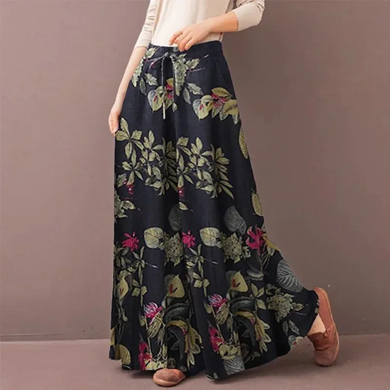 Boho Floral Wide Leg Pants Wom - Palazzo Pant Wide recension och pris