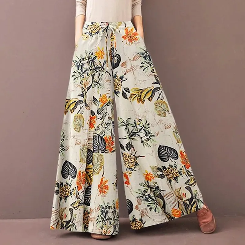 Boho Floral Wide Leg Pants Wom - Palazzo Pant Wide recension och pris