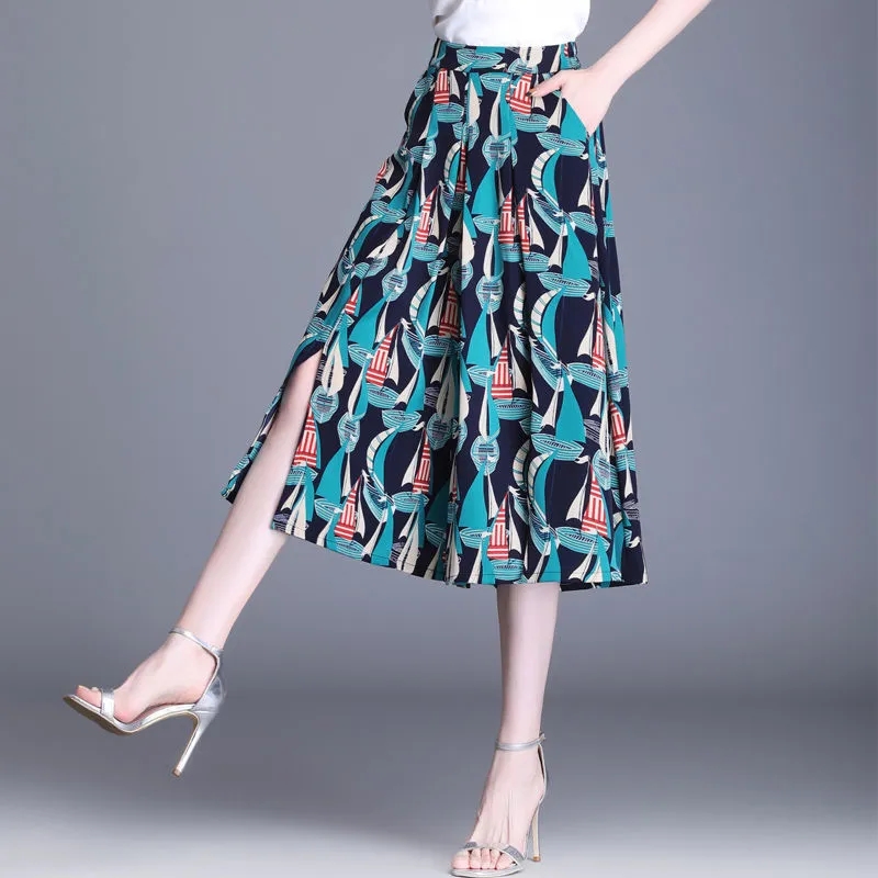 Summer New Thin Print Pants Lo - Palazzo Pant Wide recension och pris