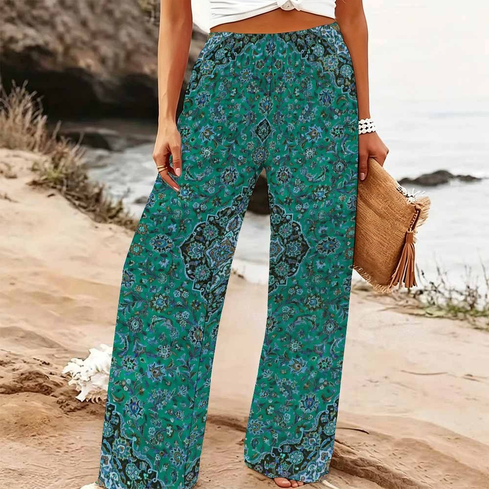 Women's Summer Beach Wide Leg  - Palazzo Pant Wide recension och pris