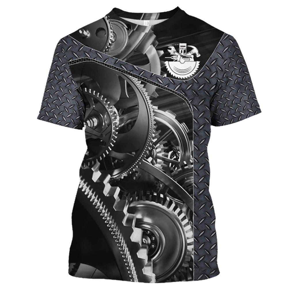 Vintage T-Shirt Mechanic 3D Pr - Summer Clothing Name recension och pris
