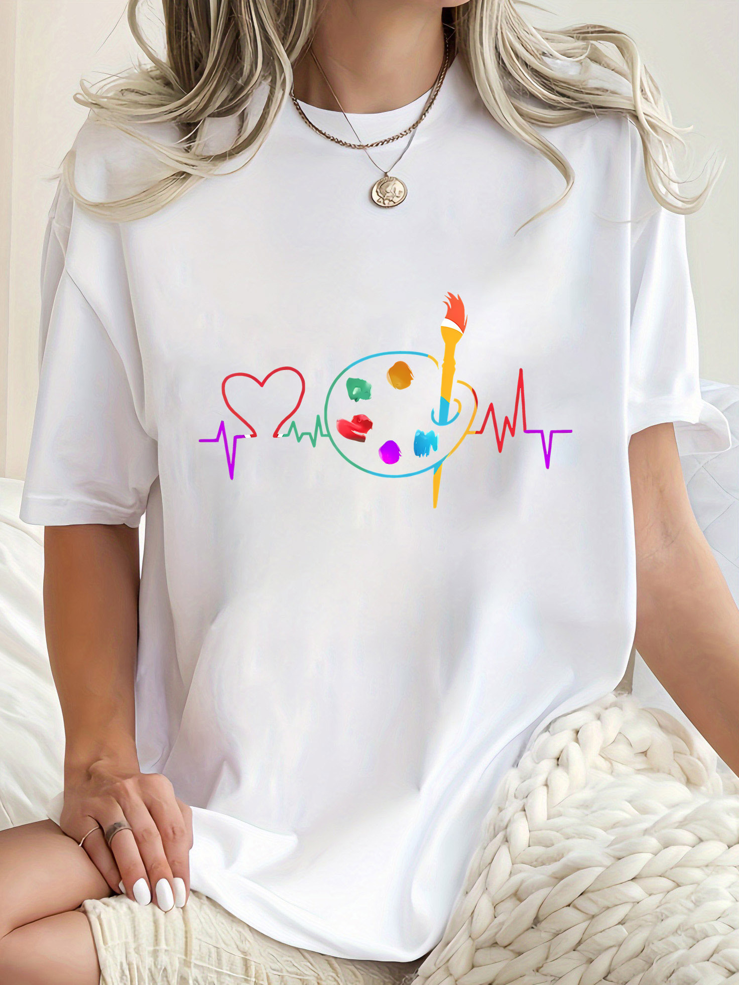 Colorful Geometric Women's Cas - Summer Clothing Palette recension och pris