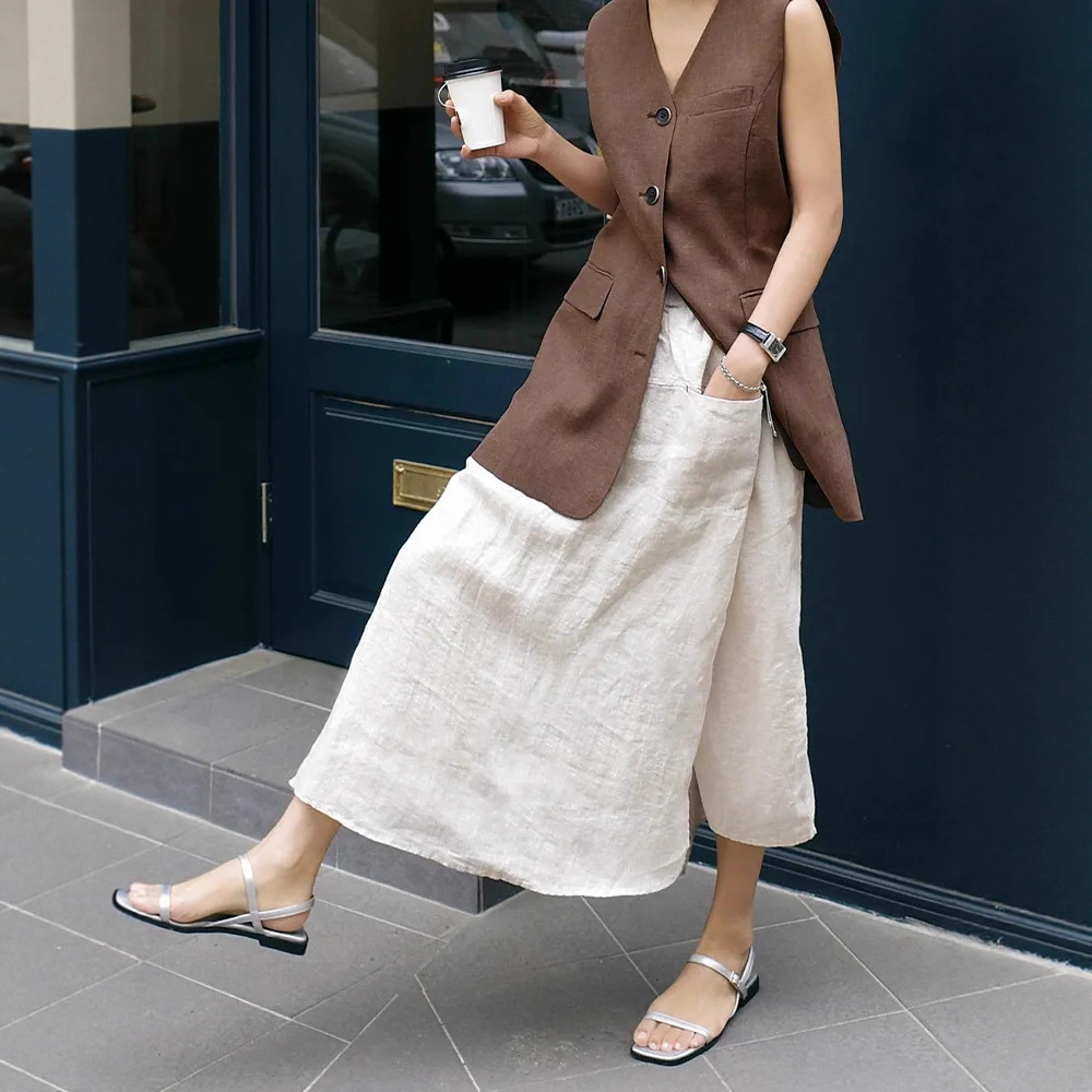 2026 New Summer Women's Cotton - Palazzo Pant Wide recension och pris