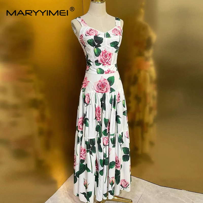MARYYIMEI Floral-Print Pleated - Summer Clothing Accessories recension och pris