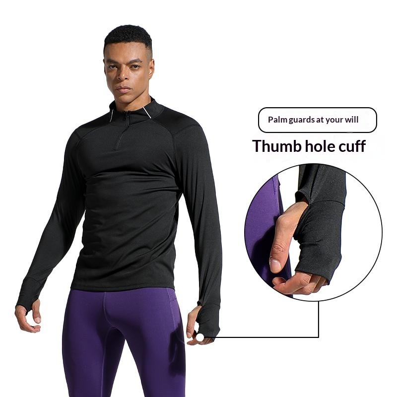 Men's Finger Hole Design Fall  - Summer Gym Clothing recension och pris
