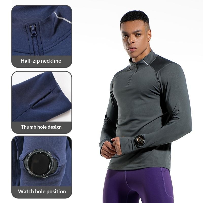 Men's Finger Hole Design Fall  - Summer Gym Clothing recension och pris