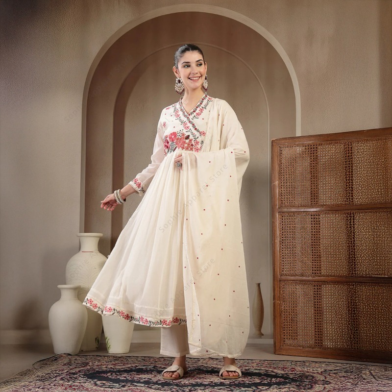 White Cotton Anarkali Kurti Se - Summer Clothing Pakistan recension och pris