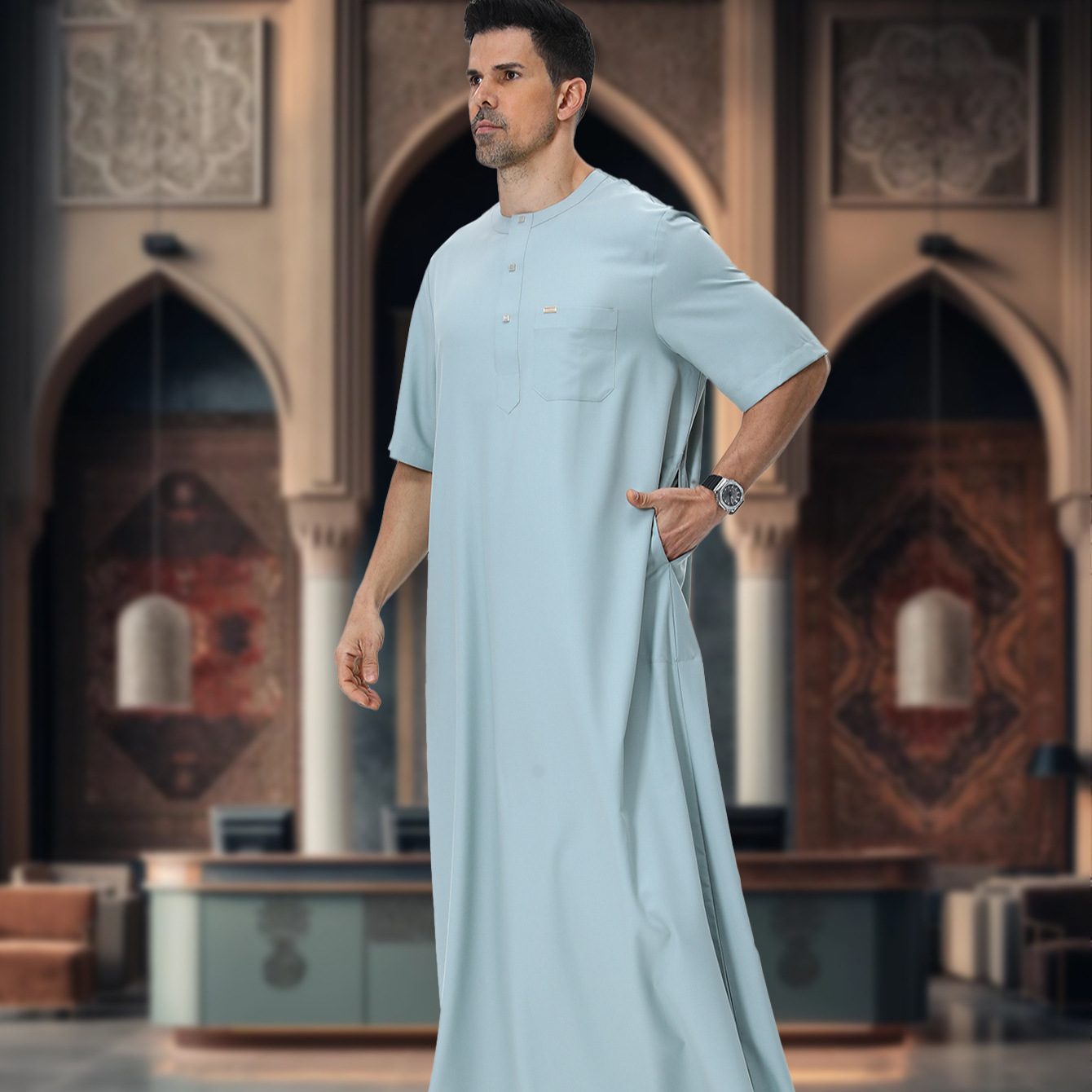 Muslim Men Abaya Kaftan Pakist - Summer Clothing Pakistan recension och pris