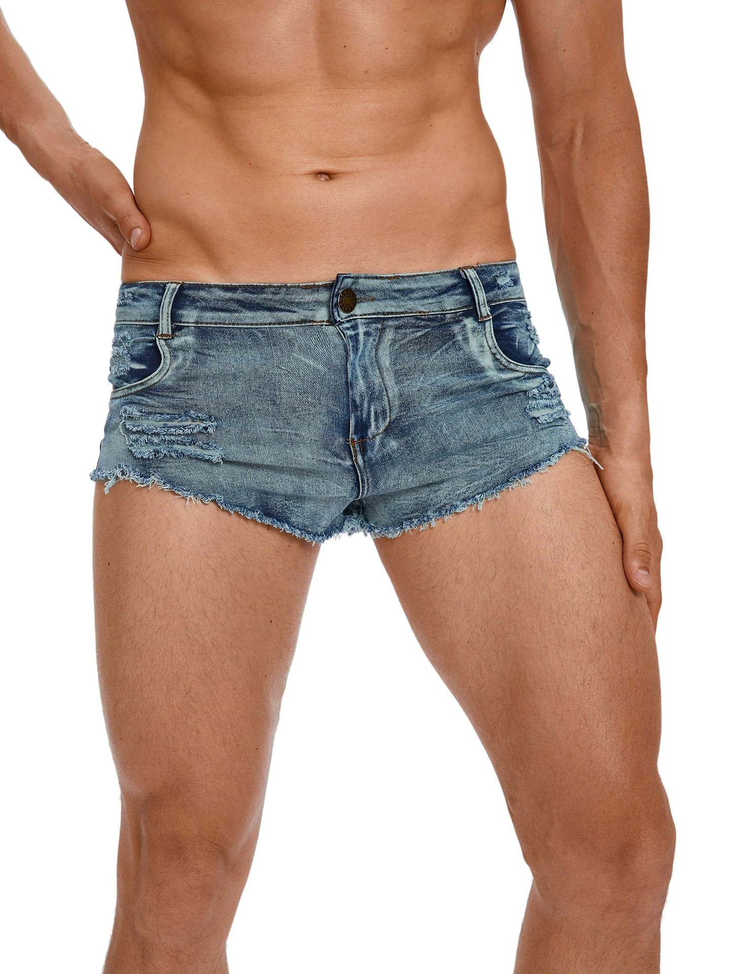 Men's Low Waist Jeans Shorts F - Summer Clothing Vintage recension och pris
