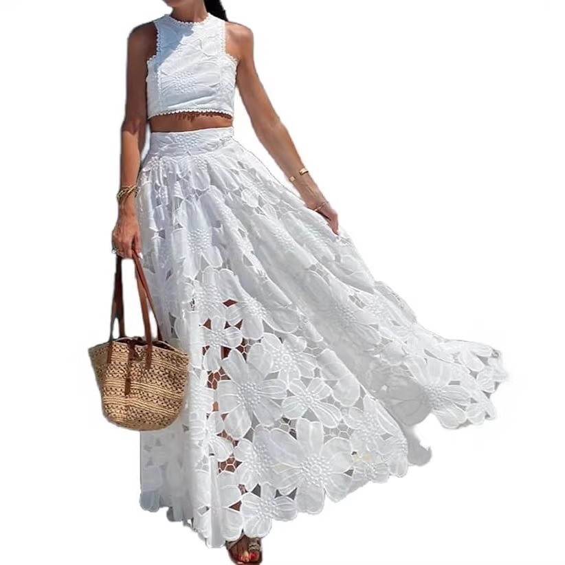 Women's White Floral Lace Embr - Summer Clothing Accessories recension och pris